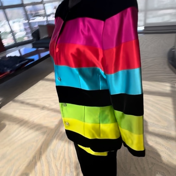 Bold Multicolor Striped Jacket and Dress - Picture 3 of 11